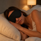 Woman sleeping naturally while wearing the Nebra blackout mask