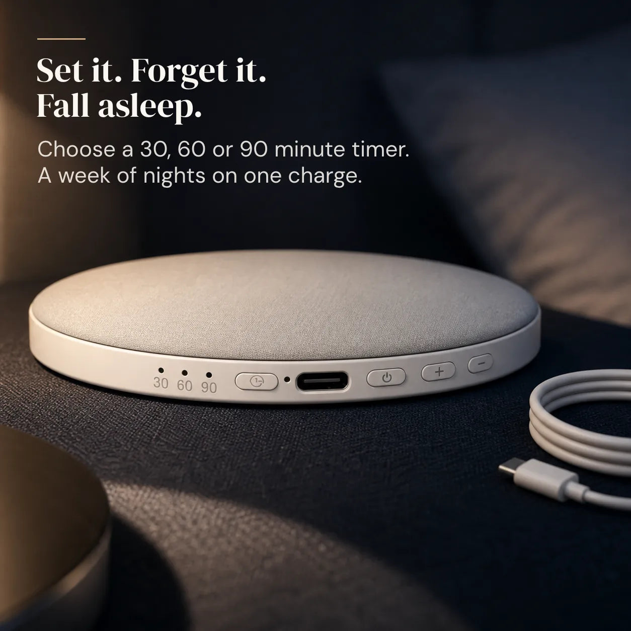 Plumo sleep timer and seven night battery life